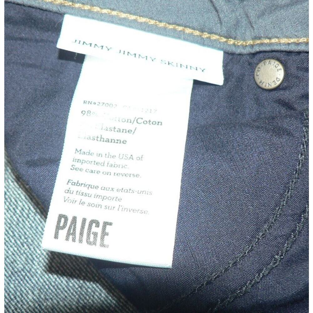 Paige Women's Jimmy Jimmy Skinny‎ Blue Jeans Size 32 MSRP $199 - Picture 10 of 11